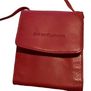 Authentic Leather red mini crossbody bag - Made in Italy 🇮🇹